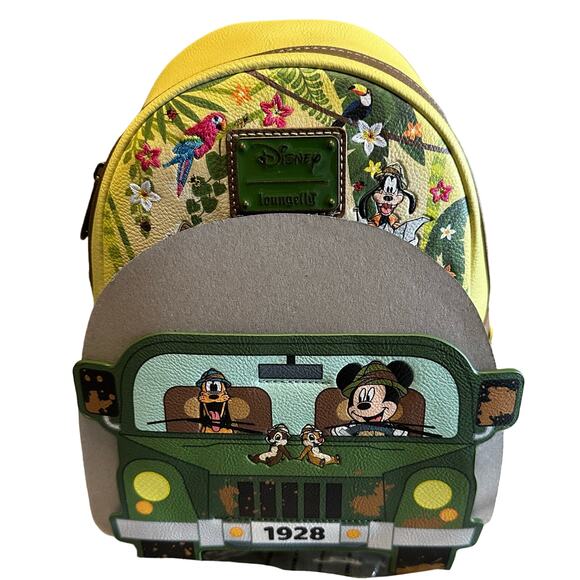 Loungefly Disney Mickey Friends Jungle Safari Glow in the Dark Mini Backpack NWT - Picture 1 of 5